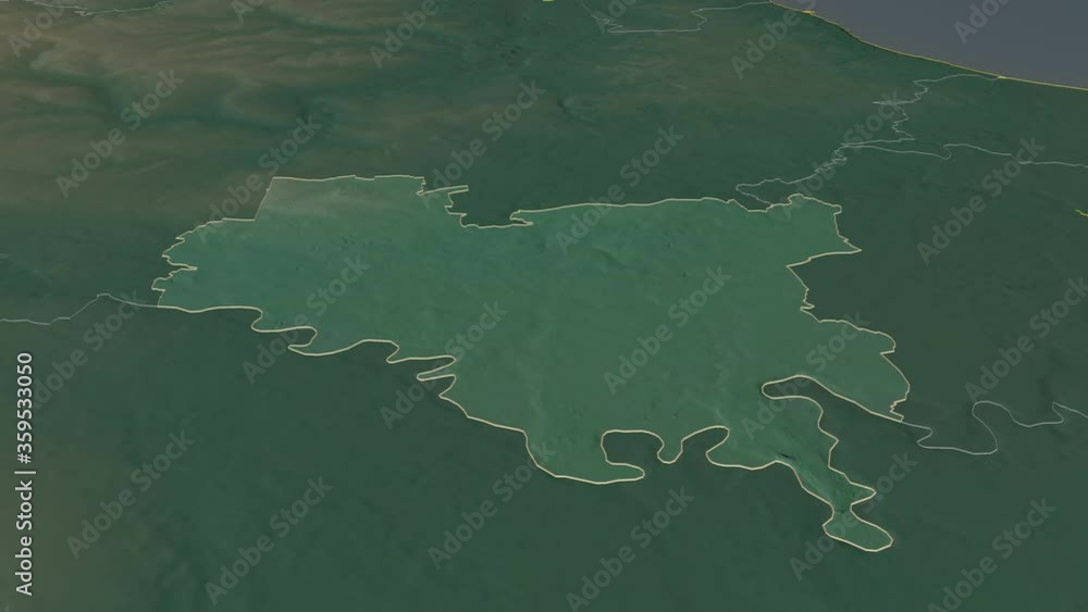 Darlington, unitary authority with its capital, zoomed and extruded on the relief map of England in the conformal Stereographic projection. Animation 3D Darlington, unitary authority with its capital, zoomed and extruded on the relief map of England in the conformal Stereographic projection. Animation 3D