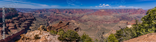 A panorama view from Yaki Point on the South Rim of the Grand Canyon, Arizona in springtime