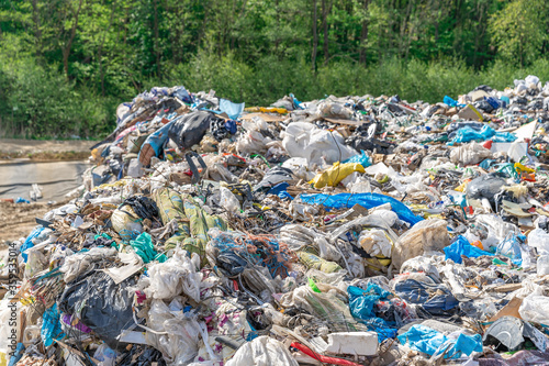 municipal waste landfill. environmental pollution. ecological disaster