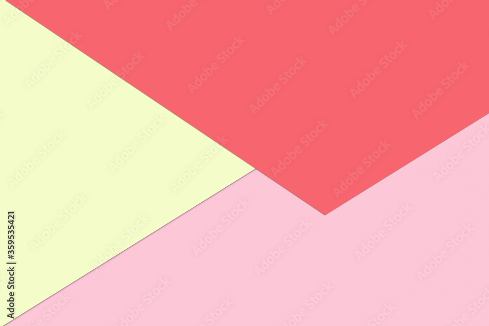 Abstract geometric paper background. yellow, lemon, pink, red.