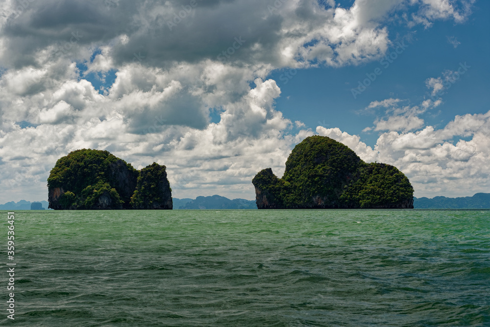 Obraz premium Thailand - Ao Phang-nga National Park, consists of an area of the Andaman Sea studded with numerous limestone tower karst islands, some of them looks like elephants