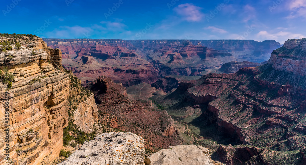 A view from Maricopa Point on the South Rim of the Grand Canyon, Arizona in springtime
