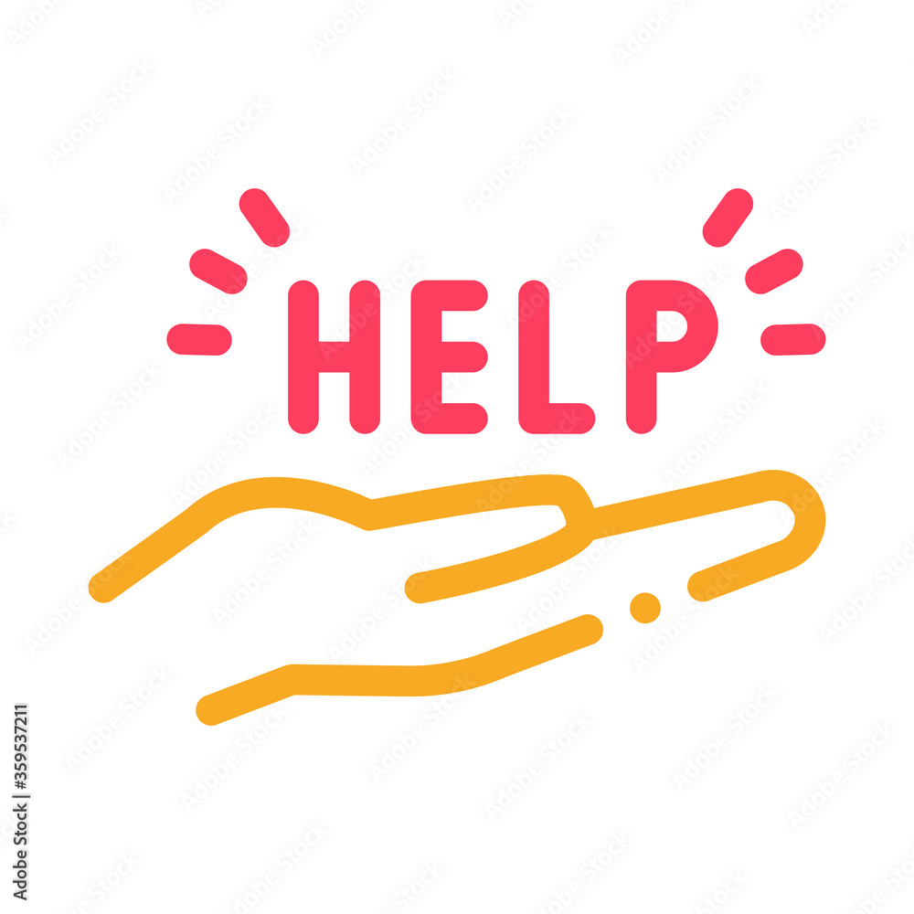 help on palm icon vector. help on palm sign. color symbol illustration help on palm icon vector. help on palm sign. color symbol illustration