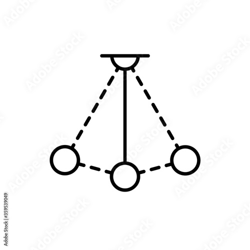 Simple pendulum vector line icon.