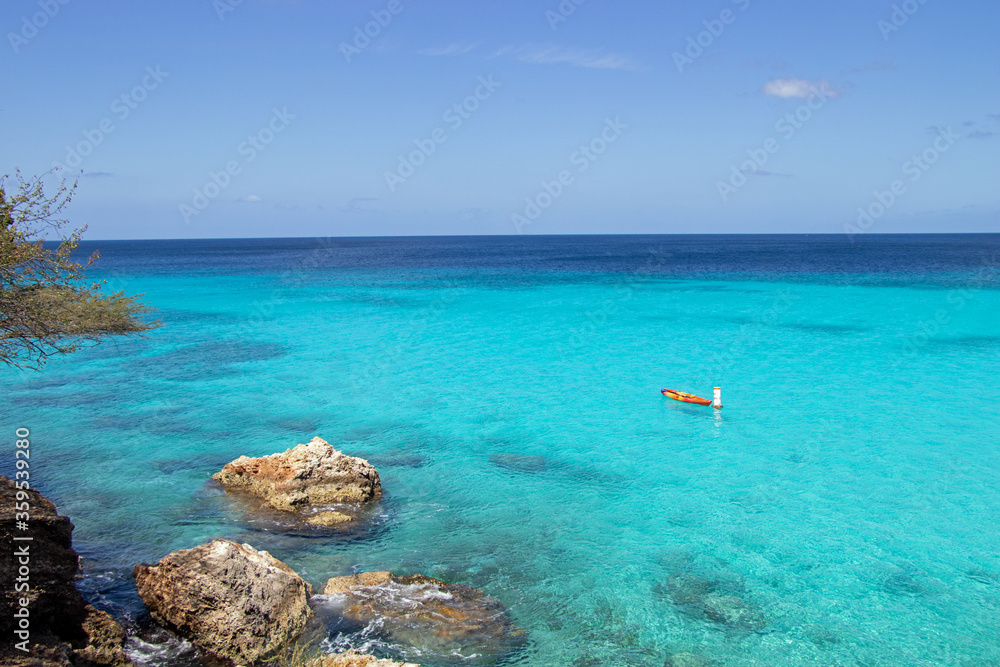 turquoise blue sea on Curacao