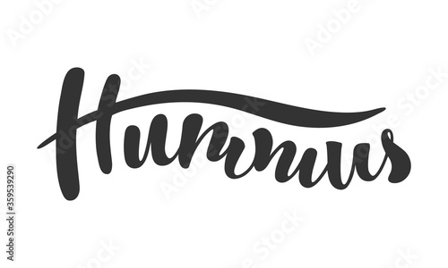 Hummus vector hand drawn lettering