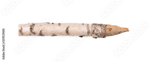 birch log for fireplace isolated on white background