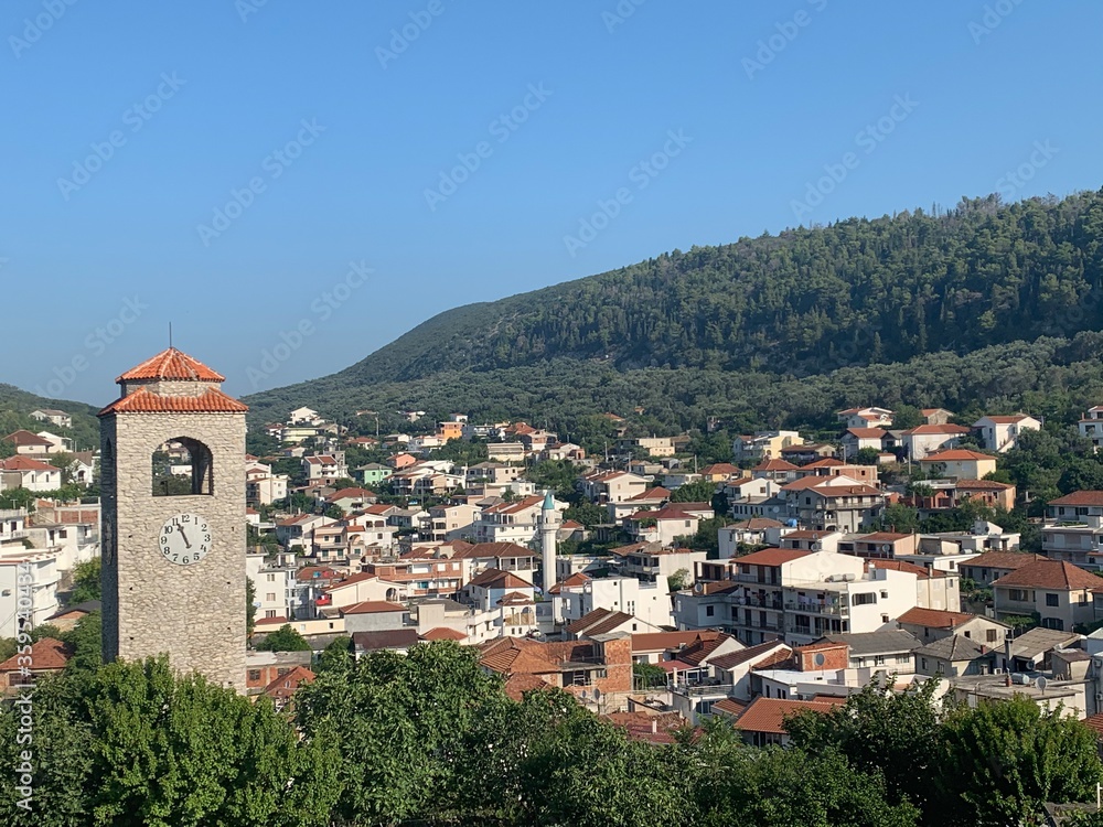 view of the old town of Ulcinj, Montenegro