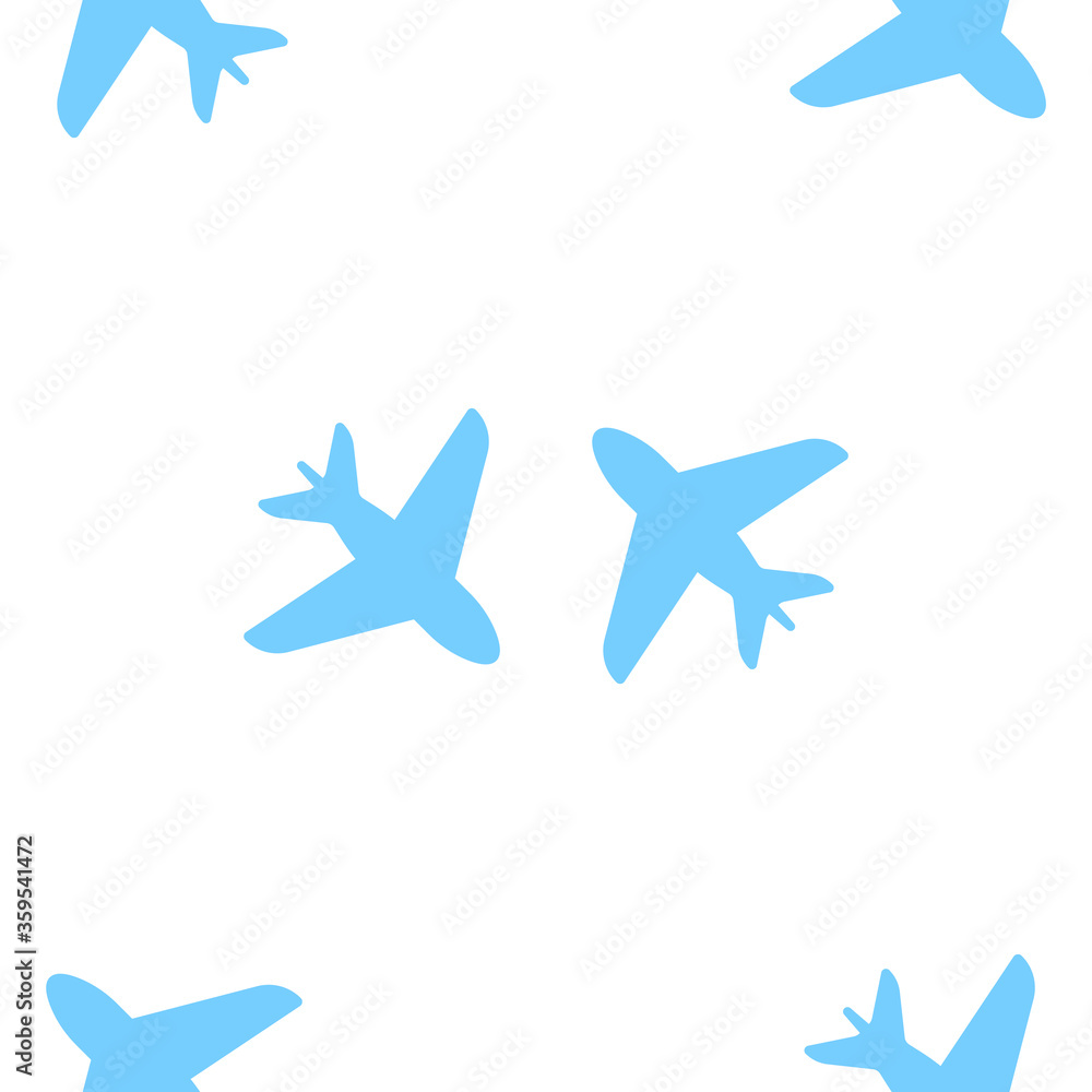 Seamless pattern with airplanes flying towards each other at different heights. Isolated vector illustration on a clean background. Everywhere 2 planes. Seamless pattern with airplanes flying towards each other at different heights. Isolated vector illustration on a clean background. Everywhere 2 planes.