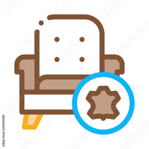 leather armchair icon vector. leather armchair sign. color symbol illustration