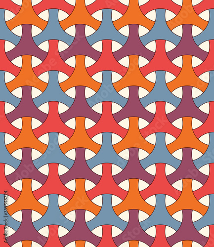 Seamless pattern with traditional japanese ornament. Bishamon armor motif. Repeated interlocking figures.