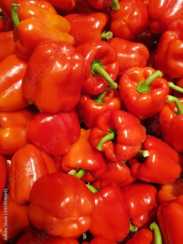 many red peppers at the market
