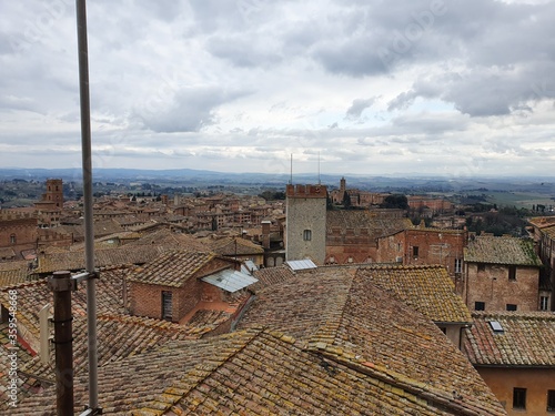 Stunning views of the rooftops of Sienna, in the Tuscany region of Italy.
