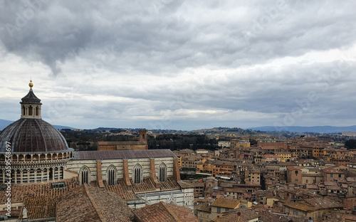 Stunning views of the rooftops of Sienna, in the Tuscany region of Italy.