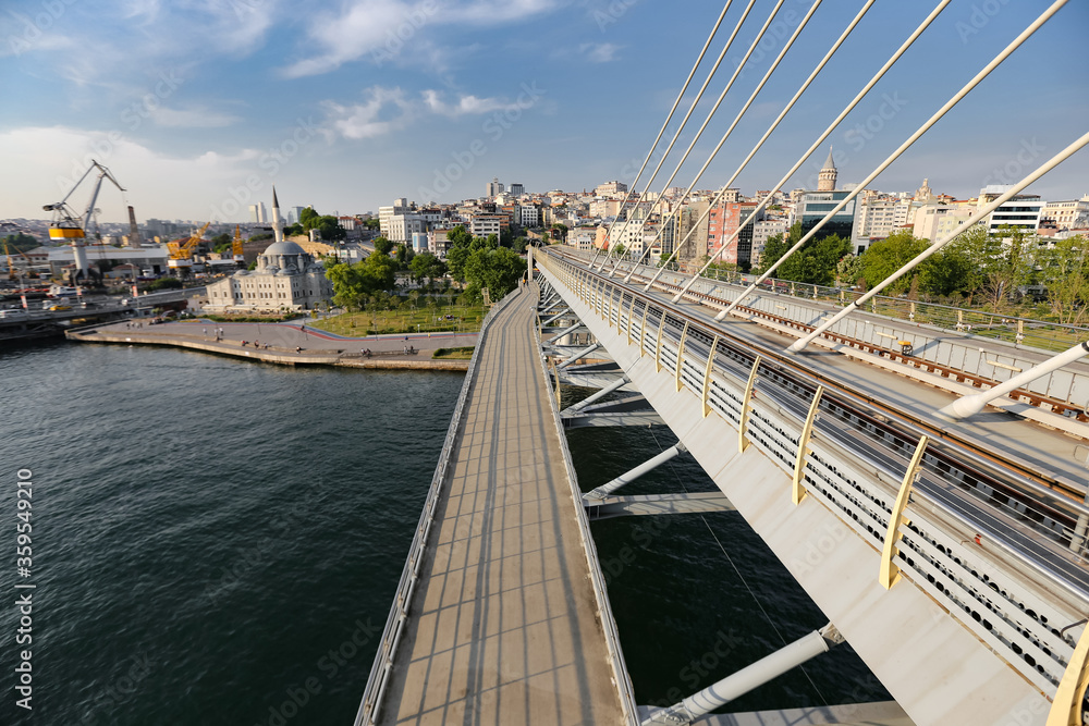 Galata Metro Bridge in Istanbul, Turkey