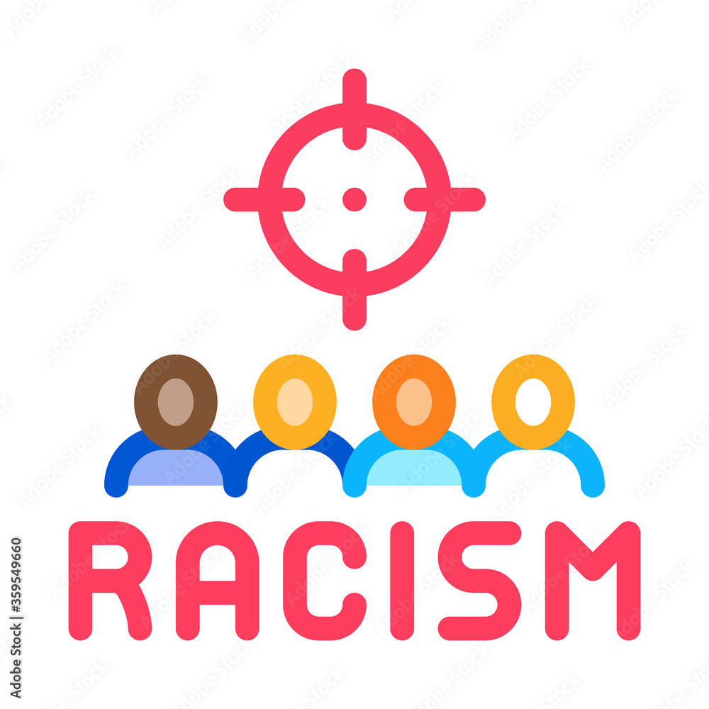 racism target aim icon vector. racism target aim sign. color symbol illustration racism target aim icon vector. racism target aim sign. color symbol illustration