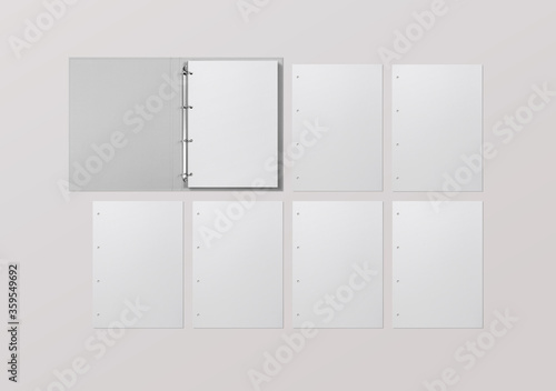 Ring Binder With A4 Sheet Mockup
