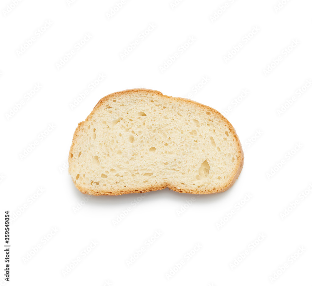 fresh oval slice of bread made from white wheat flour