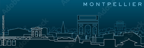 Montpellier Multiple Lines Skyline and Landmarks