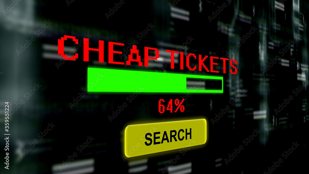 Search for cheap tickets progress bar