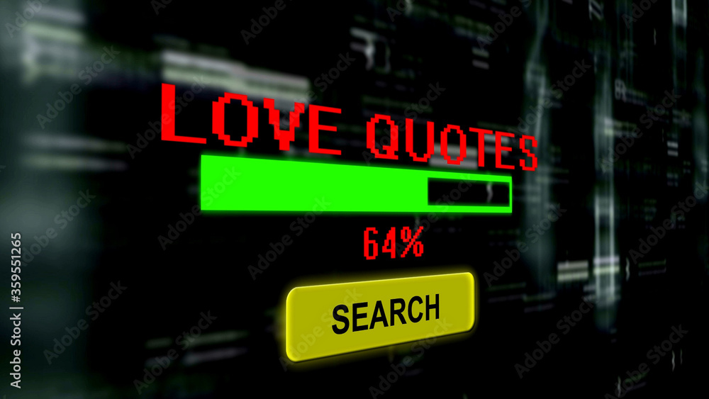 Search for love quotes online progress bar