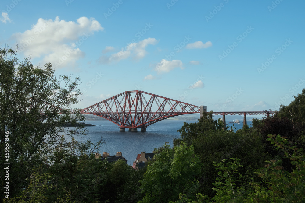 View of Forth Bridge, the world’s longest cantilever bridge, Scotland, United Kingdom