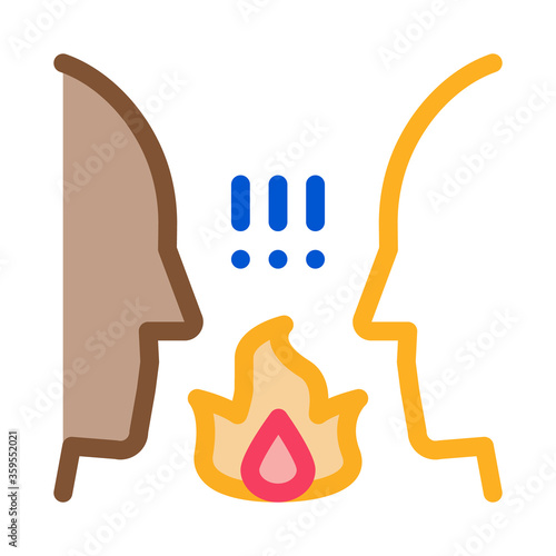 interracial conflict icon vector. interracial conflict sign. color symbol illustration