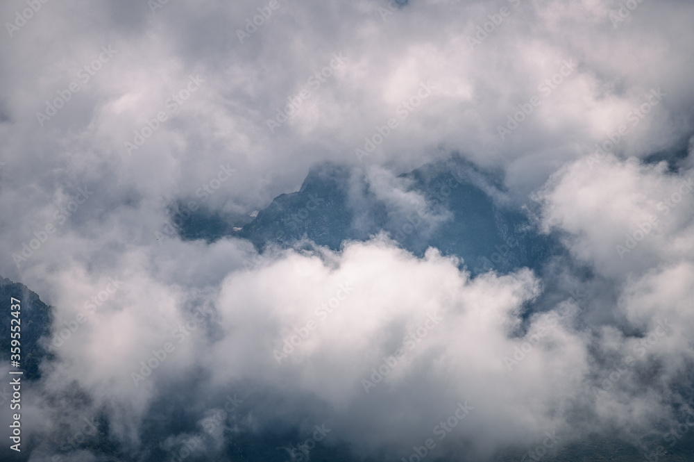 clouds over the Pyrenees mountains