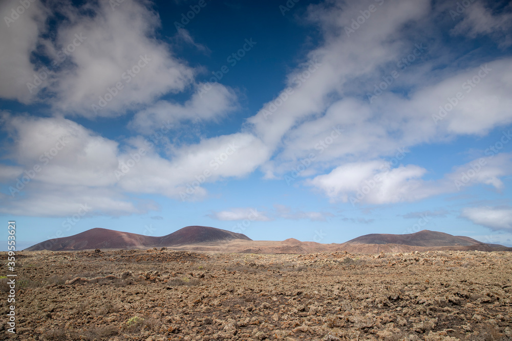 clouds over mountains, Timanfaya National Park.