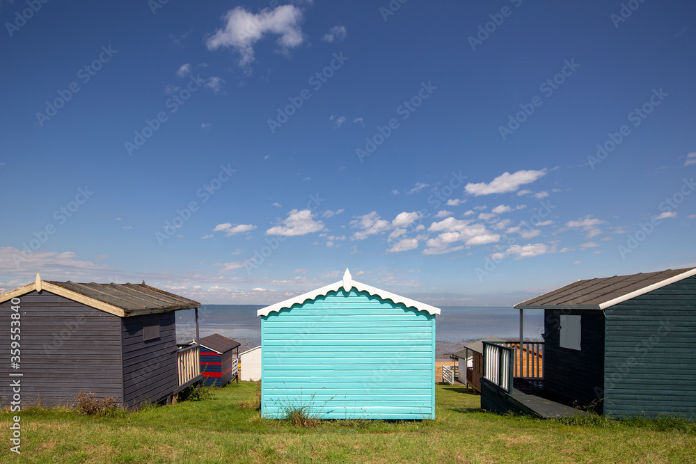 beach huts in whitstable kent england
