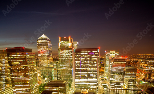 Canary Wharf  Docklands  London at night 