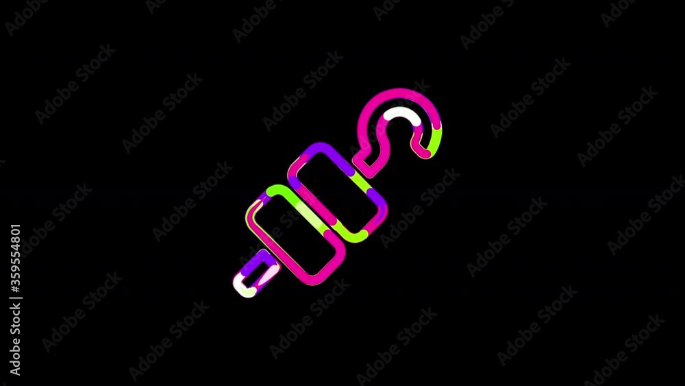 Circles gather in symbol shish kebab. After it crumbles in a line and moves to the camera. Alpha channel black Circles gather in symbol shish kebab. After it crumbles in a line and moves to the camera. Alpha channel black