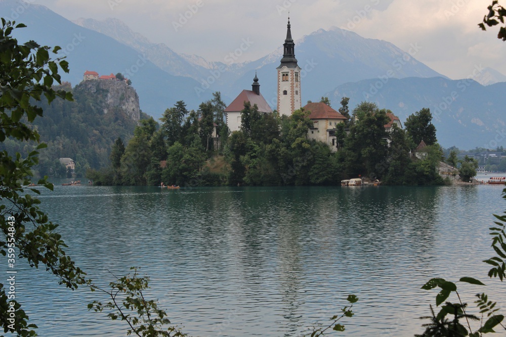 Cloudy weather in the Bled Lake