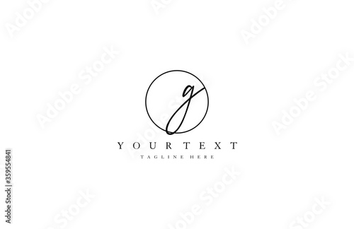 G initial elegant signature vector logo photo