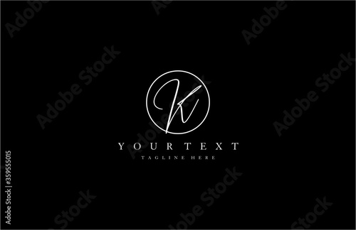 K initial elegant signature vector logo