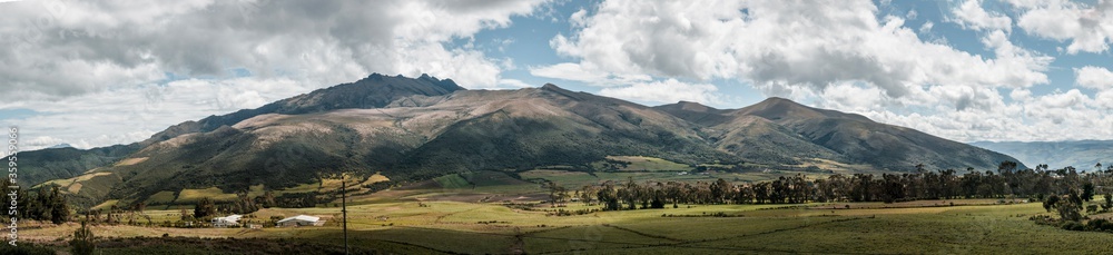 Panoramic photography of the Pasochoa volcano in Ecuador