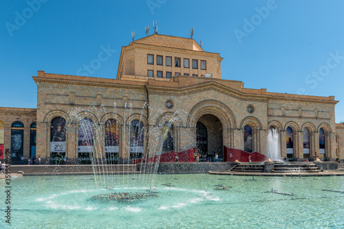 Republic Square fountain in the center of Yerevan, Armenia