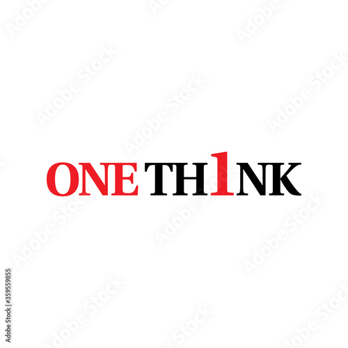ONE TH1NK logo design vector