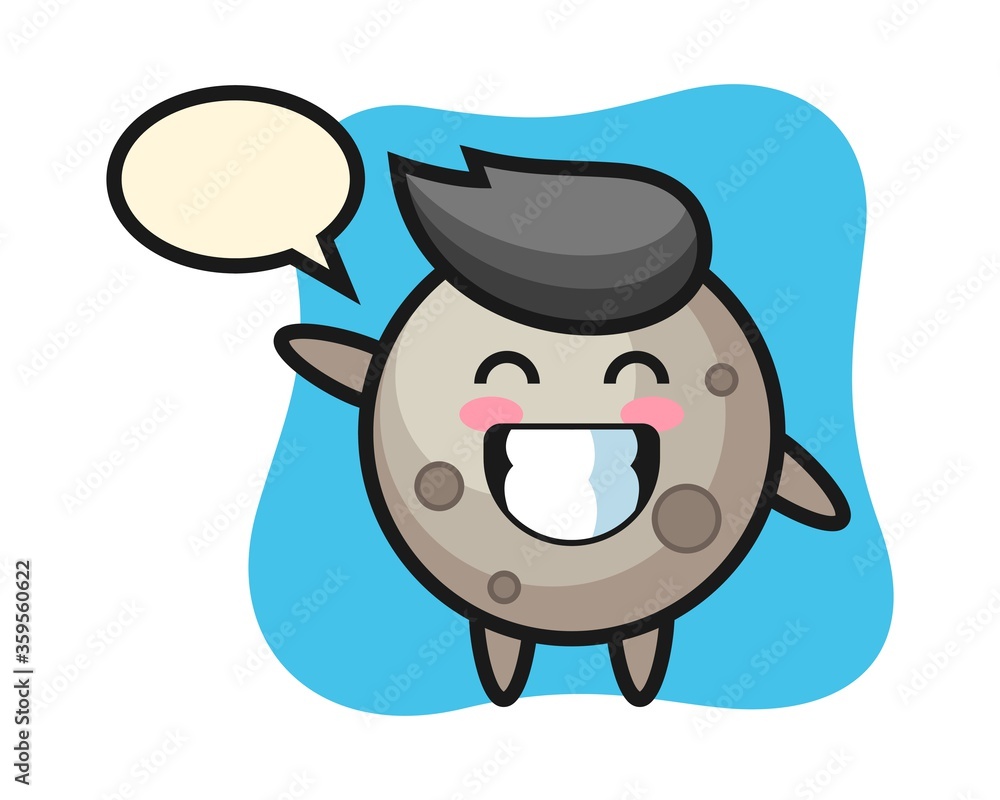 Moon cartoon doing wave hand gesture Moon cartoon doing wave hand gesture