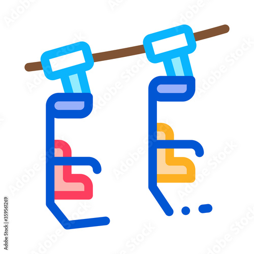 ski resort chairlift icon vector. ski resort chairlift sign. color symbol illustration