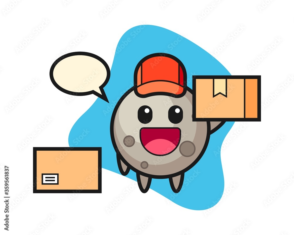 Moon cartoon as a courier Moon cartoon as a courier