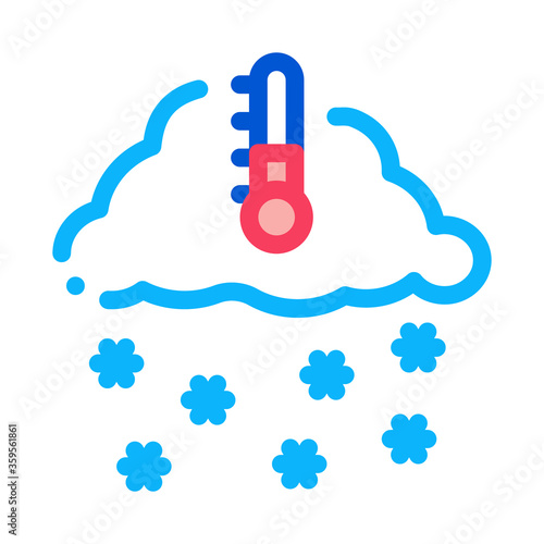 winter low temperature and snow icon vector. winter low temperature and snow sign. color symbol illustration