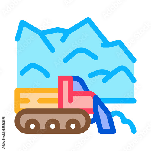 snow blower truck icon vector. snow blower truck sign. color symbol illustration
