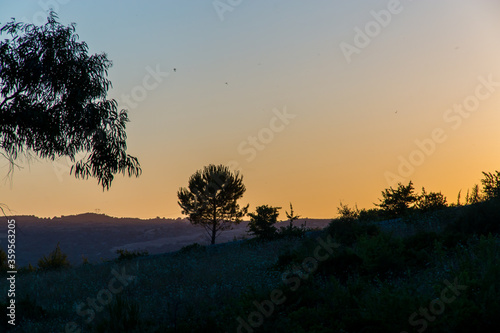 sunset in the mountains