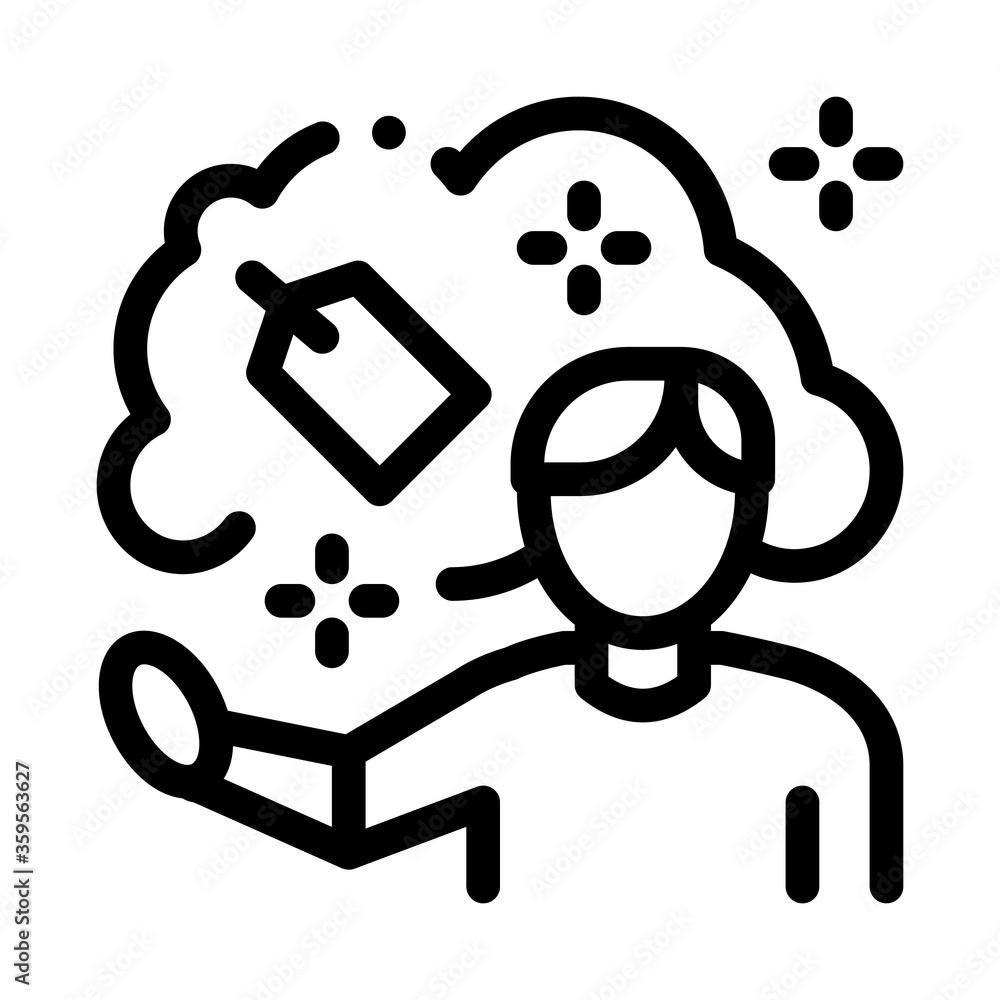 human dream label price icon vector. human dream label price sign. isolated contour symbol illustration