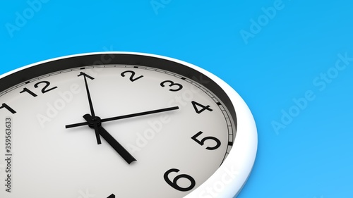 clock on blue background 3d render