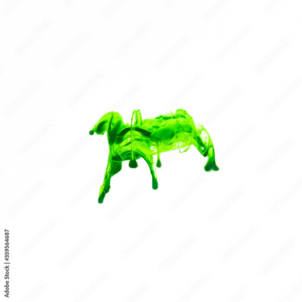 Fototapeta premium green ink in water on white background