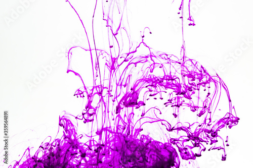 Purple ink in water