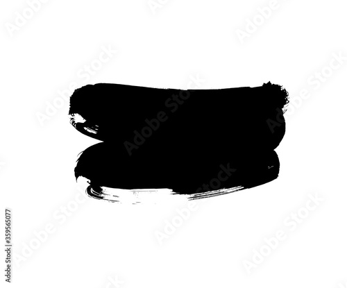 Vector black paint, ink brush stroke. Dirty grunge design element, box or background for text.