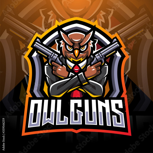 Owl gunners esport mascot logo design